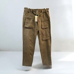 NWT Johnny Was Pete And Greta Hailey Belted Cargo Pants Vintage Khaki Sz 4